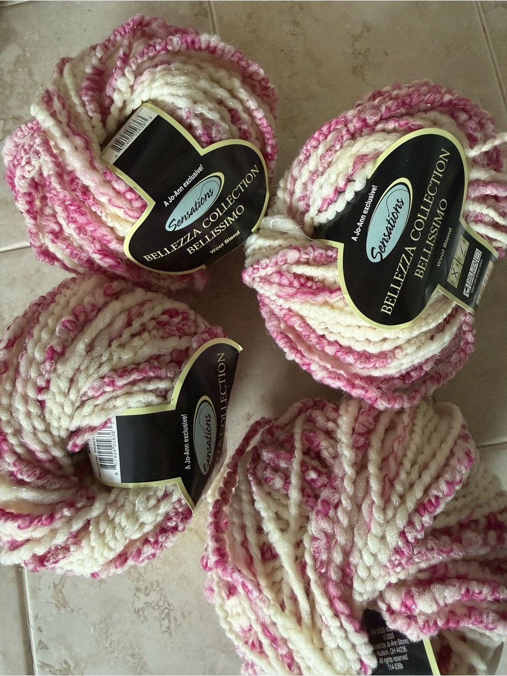 Sensations Bellezza Collection Bellissimo Wool Blend Yarn - Fuchsia & Cream - Picture 7 of 12